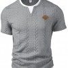 Men's Mock Two-Piece Short-Sleeve Shirt Slim-Fit Casual T-Shirt