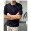 Solid-color Casual Knitted Short-sleeve Top For Men
