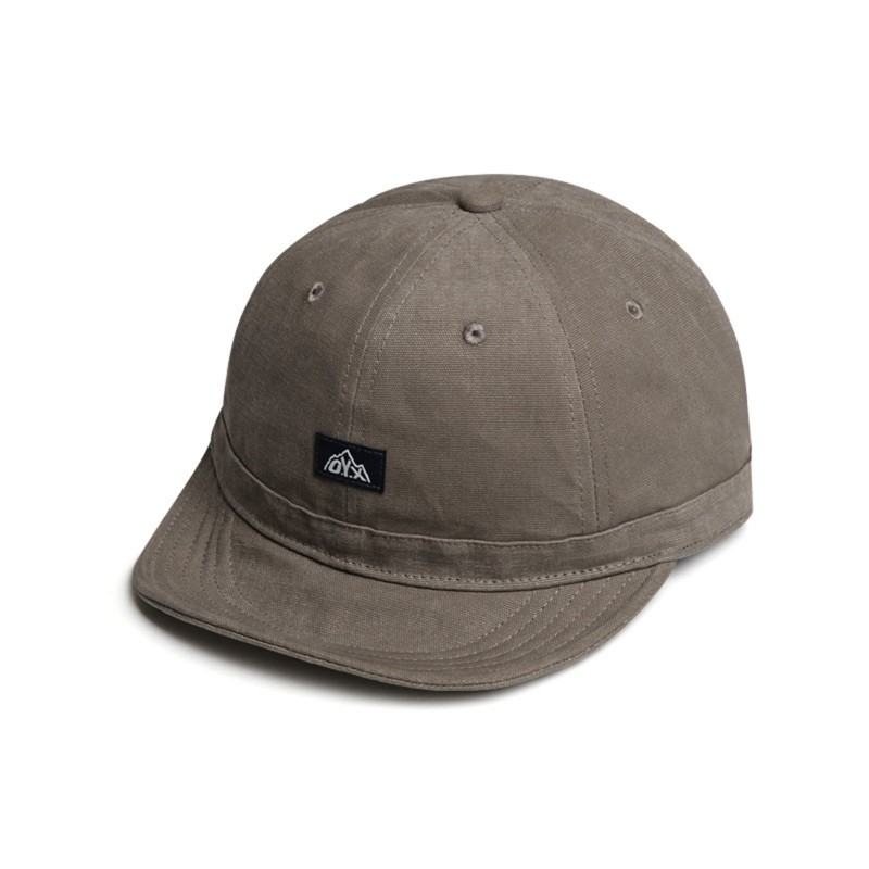 Men's Solid Color Round-top Sewn Label Letter Short Brim Casual Style Baseball Cap Suitable For Outdoor Outings, Mountain Climbing, Sun Protection, Daily Commuting.