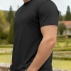 Solid-color Crewneck Short-sleeve Cotton Casual Sports Minimalist T-shirt