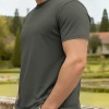 Solid-color Crewneck Short-sleeve Cotton Casual Sports Minimalist T-shirt